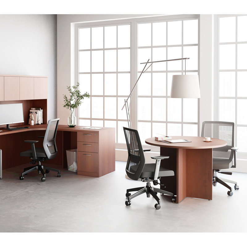 Friant Gitana Circular Meeting Table with Finished Underside, X Shape